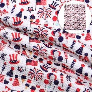 Fourth of July Independence Day Patriotic Bullet Textured Liverpool Fabric